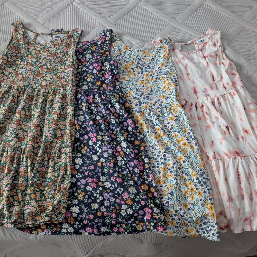 4 Old Navy Kids Floral and Tie-Dye Dress Collection
